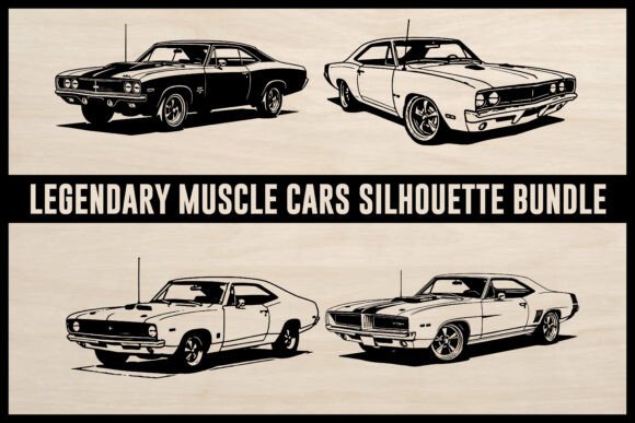 Legendary Muscle Cars SVG Silhouettes: Graphics & Crafts for Real Projects