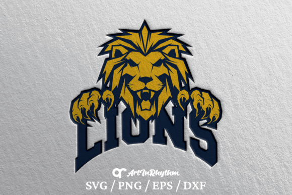 Lions Logo Sport School Mascot Svg for Graphics and Crafts