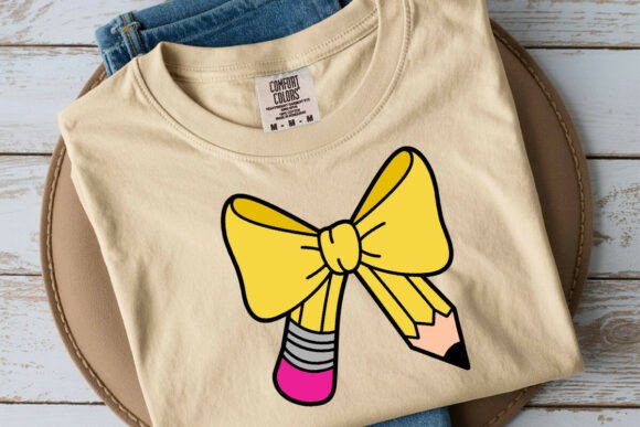 Pencil Ribbon Bow Svg, Pencil Coquette Graphics