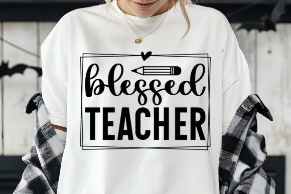 Retro Blessed Teacher Design SVG