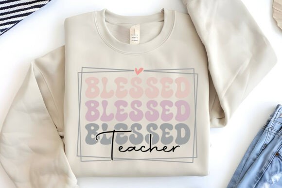 Retro Blessed Teacher Shirt SVG: Graphics & Crafts