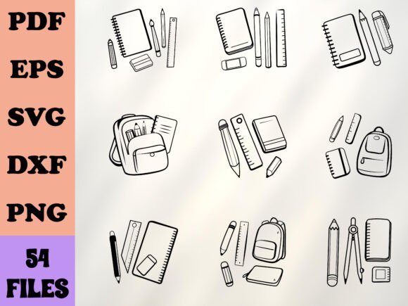 School Supplies SVG for Graphics and Crafts