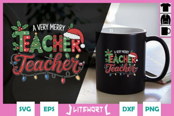 Teacher Christmas Teacher Happy SVG Graphics and Crafts